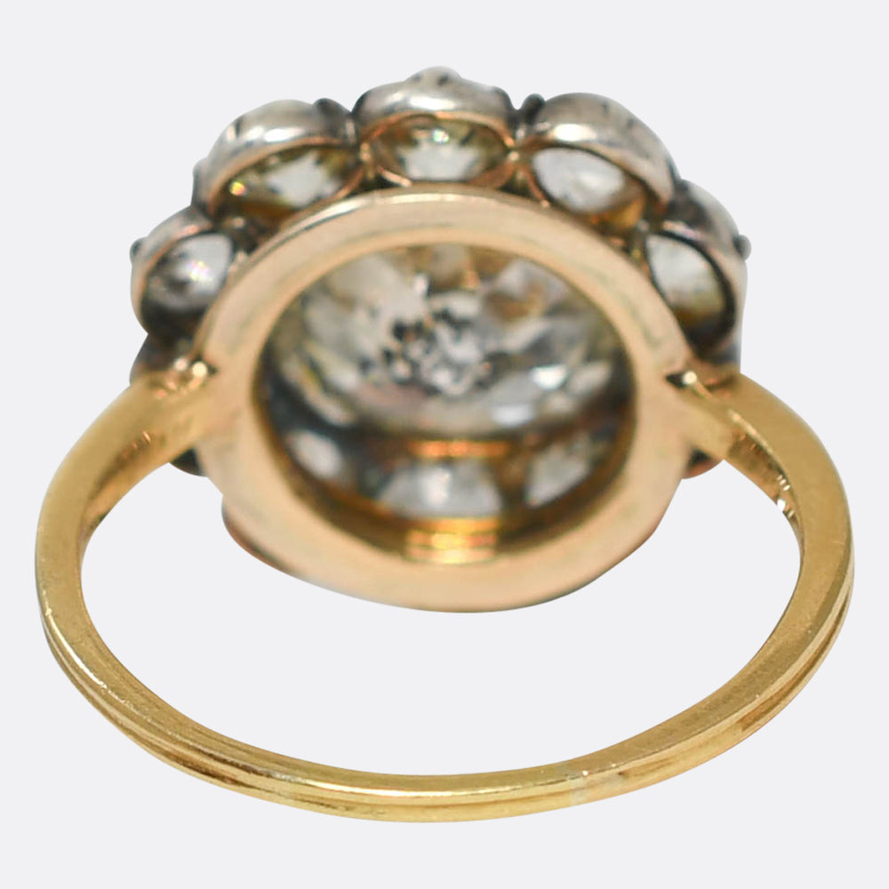 Georgian 5.36ct Old Cut Diamond Cluster Ring