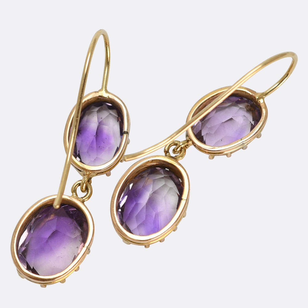 Georgian Amethyst Drop Earrings