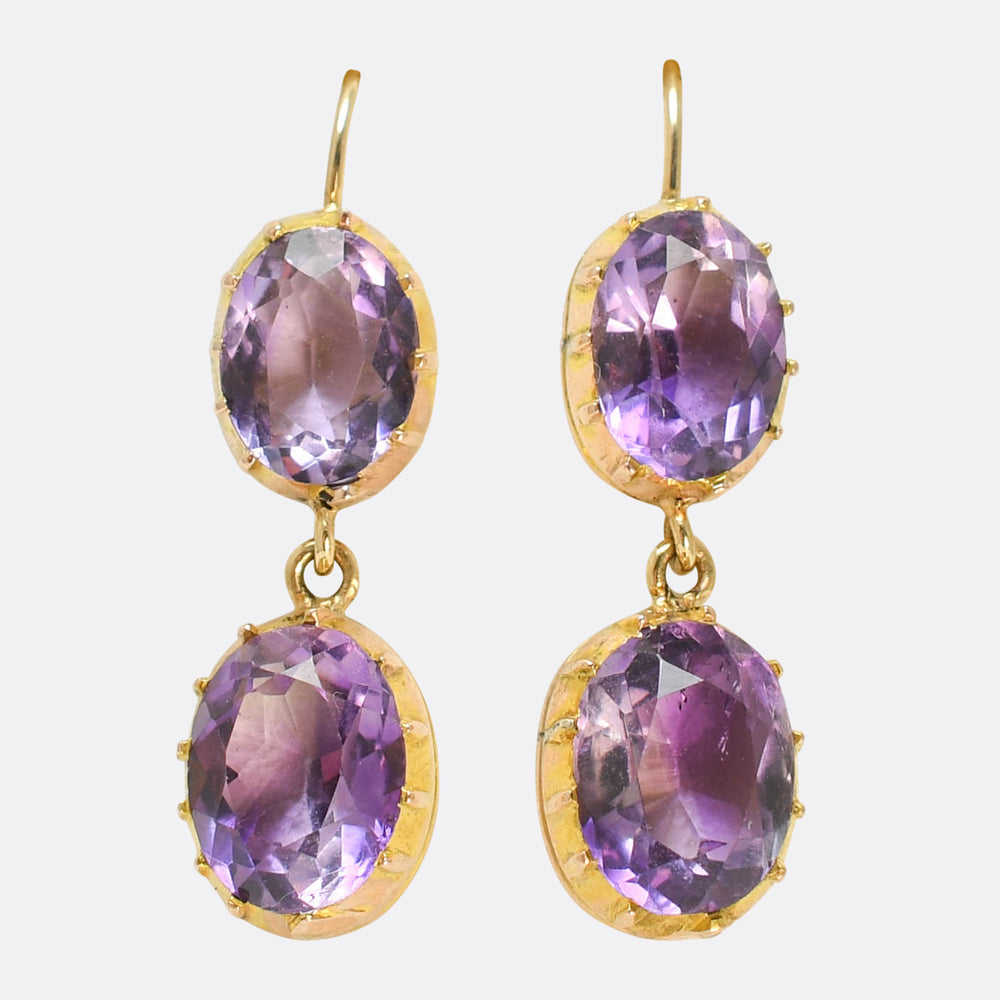 Georgian Amethyst Drop Earrings