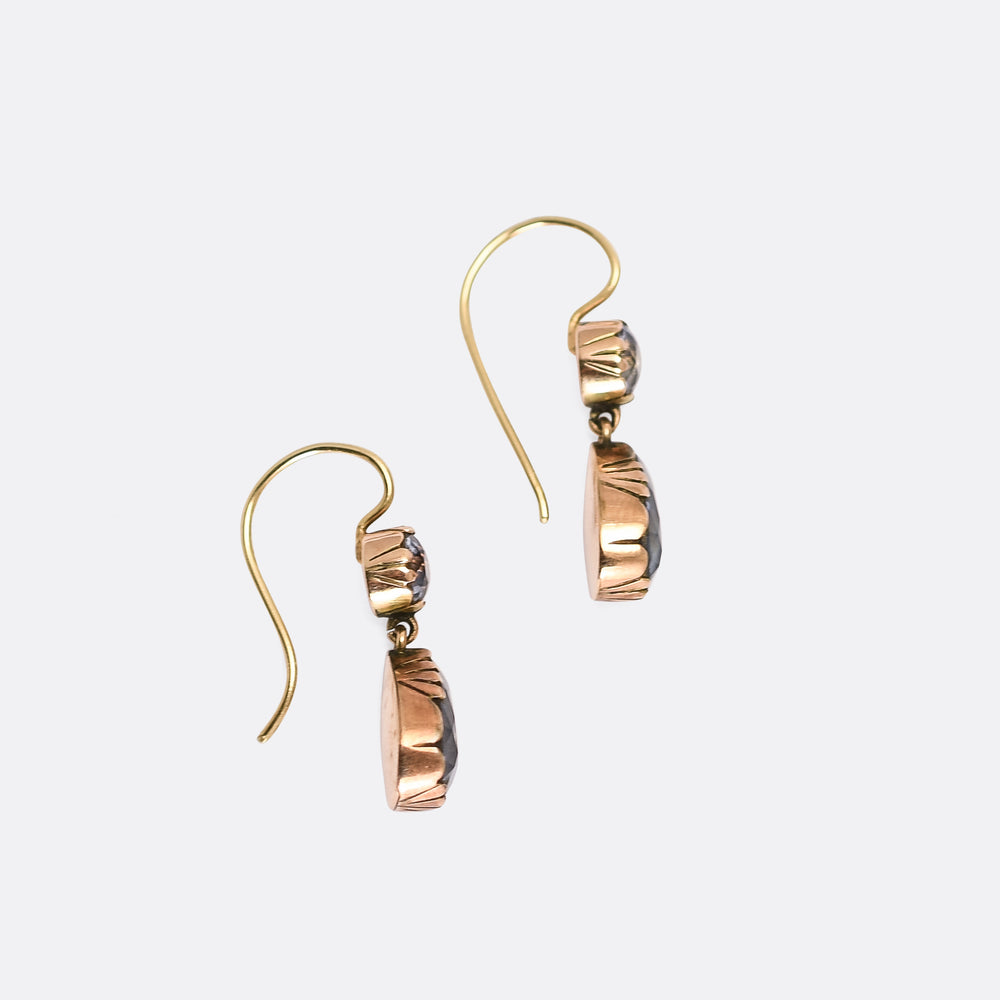 Georgian Aquamarine Paste Earrings
