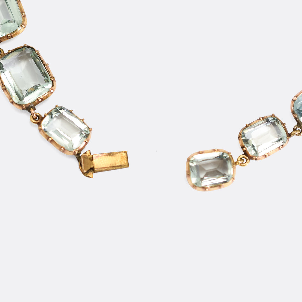 Georgian Aquamarine Paste Rivière Necklace