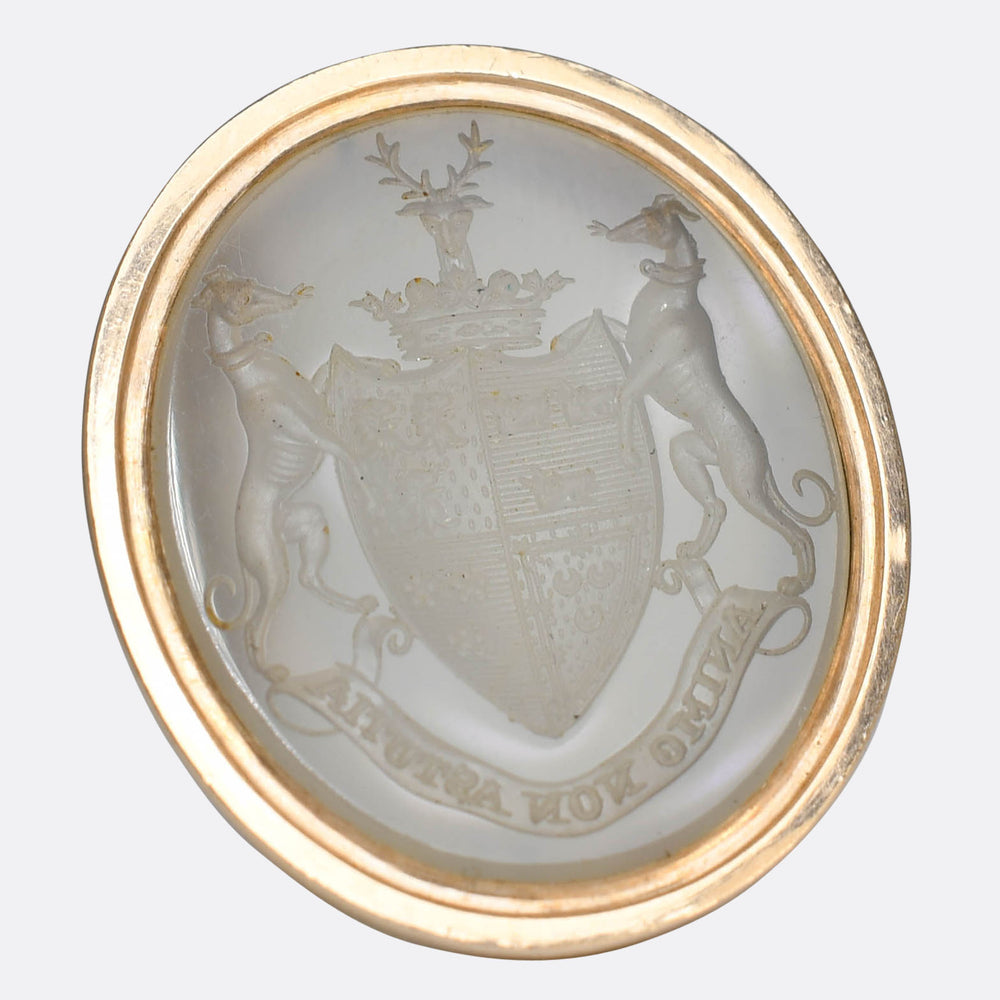 Georgian By Courage, Not Cunning Chalcedony Seal Fob