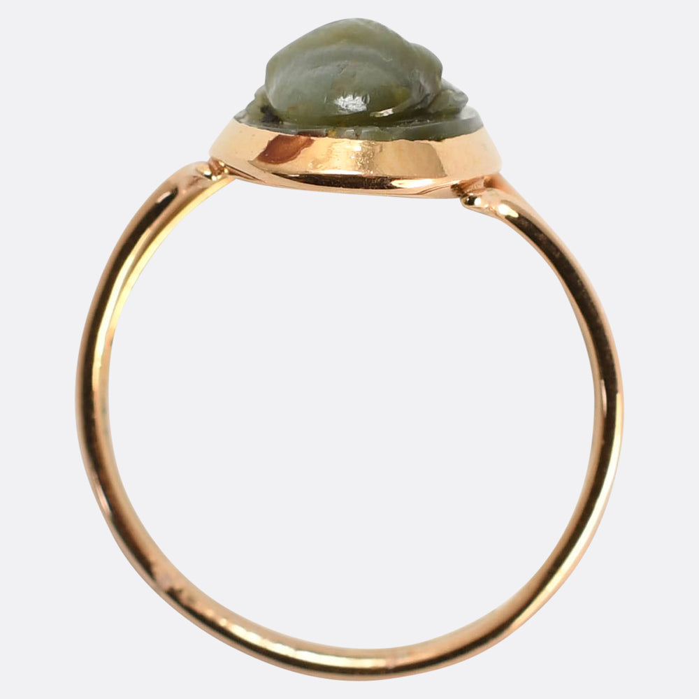 Georgian Chimpanzee Labradorite Cameo Ring