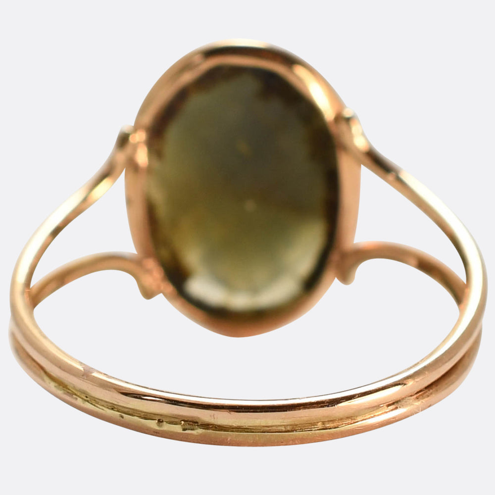 Georgian Chimpanzee Labradorite Cameo Ring