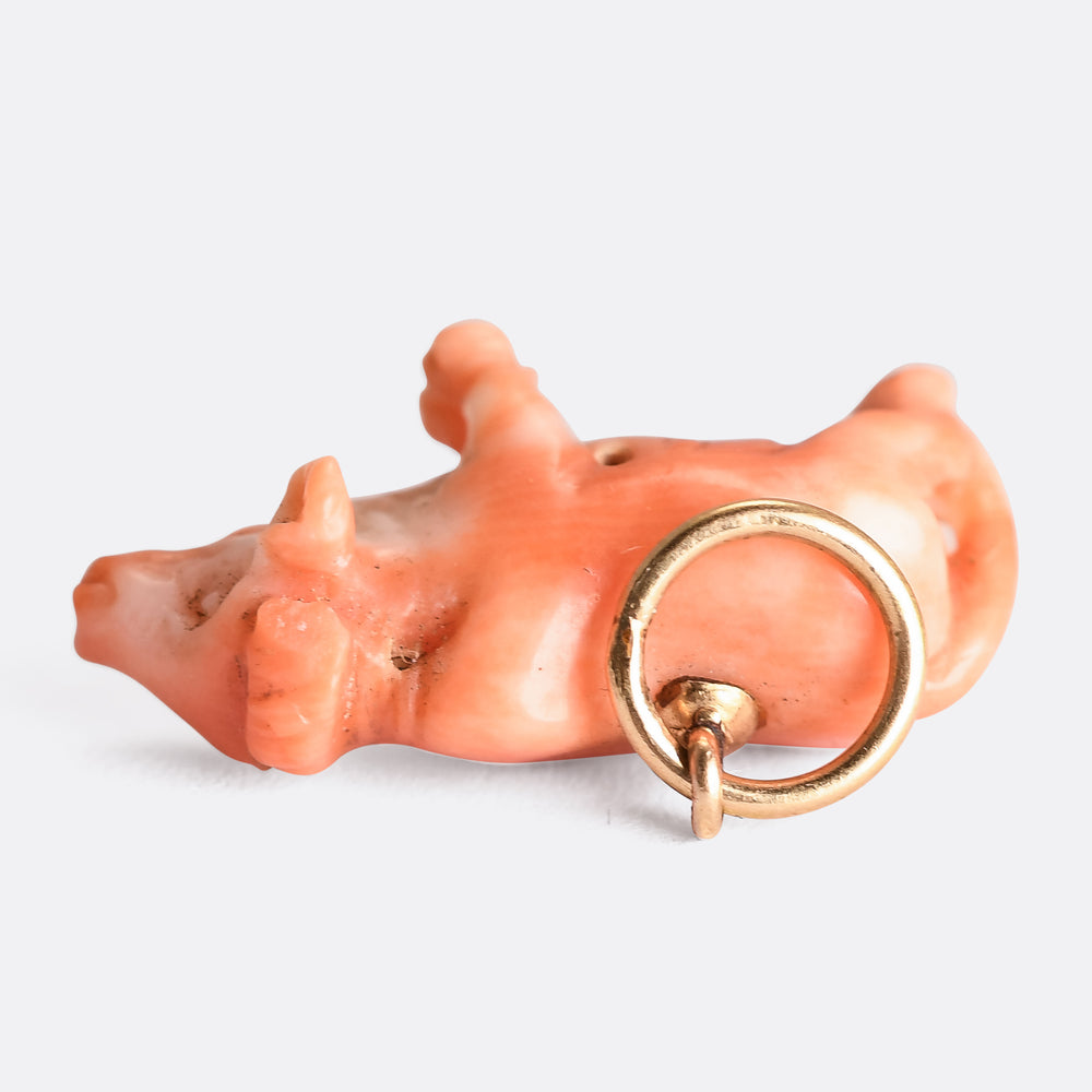 Georgian Coral Bison Charm