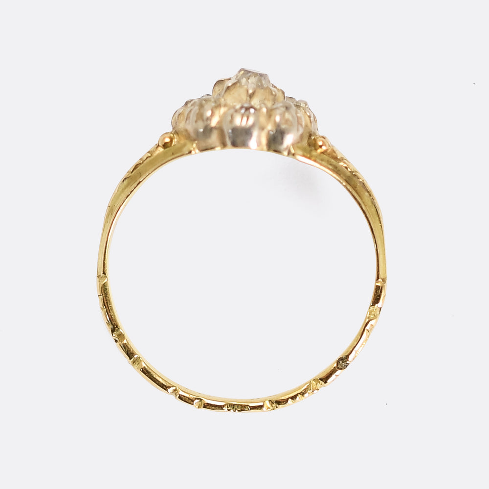 Georgian Diamond Flower Cluster Ring