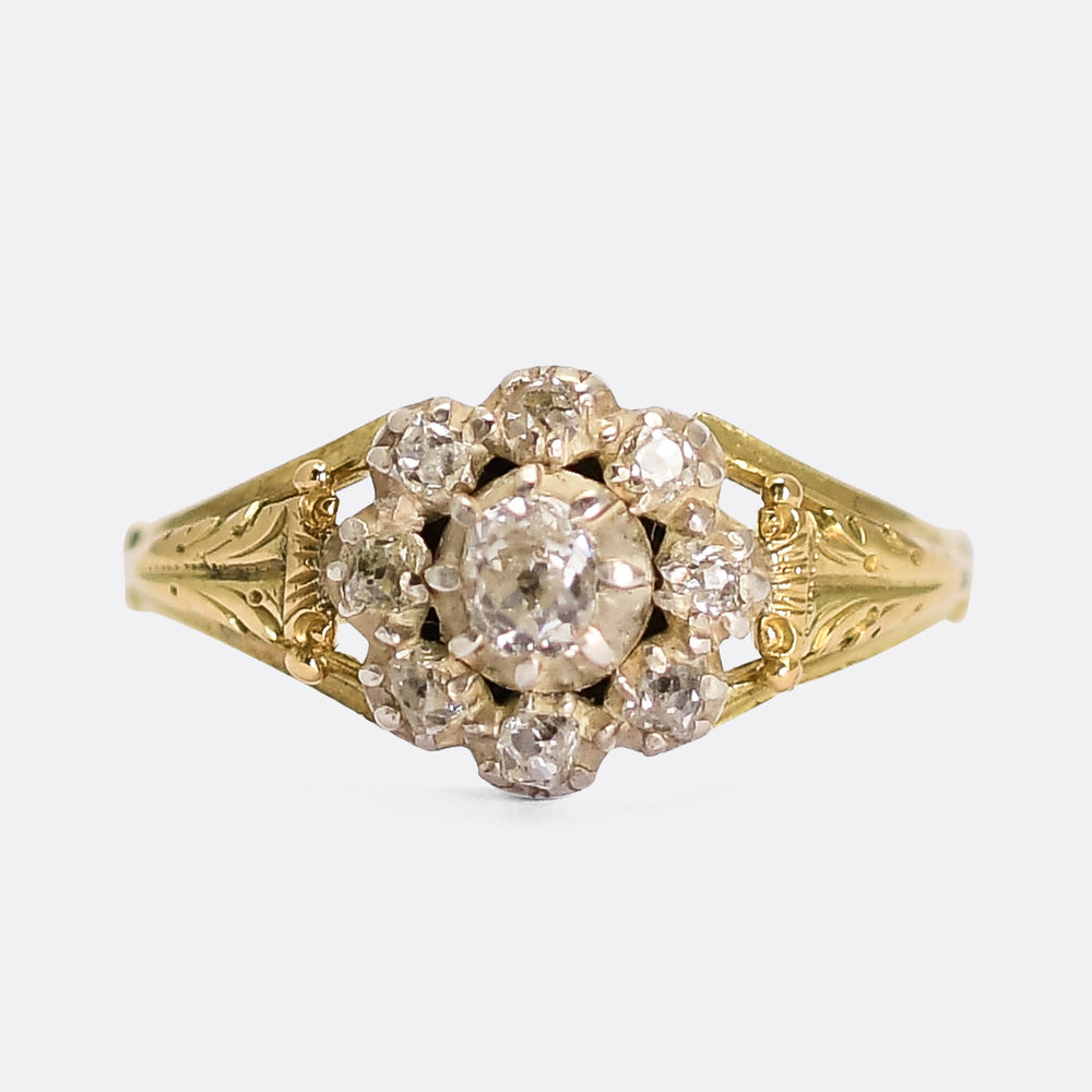 Georgian Diamond Flower Cluster Ring