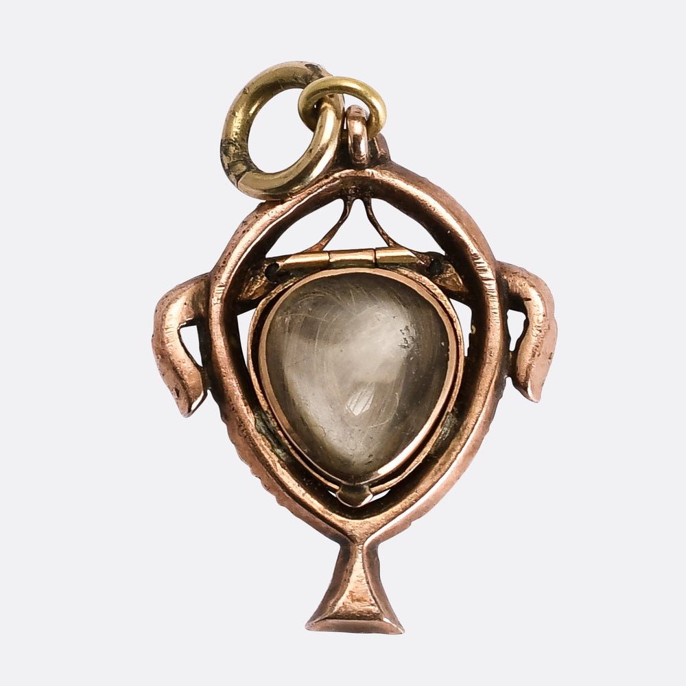 Georgian Emerald & Pearl Urn Locket