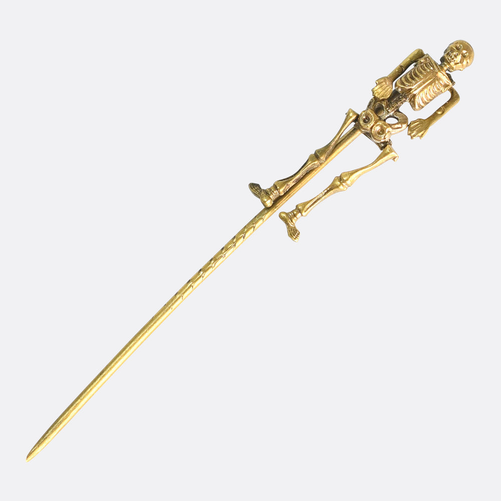 Georgian Gold Articulated Skeleton Pin