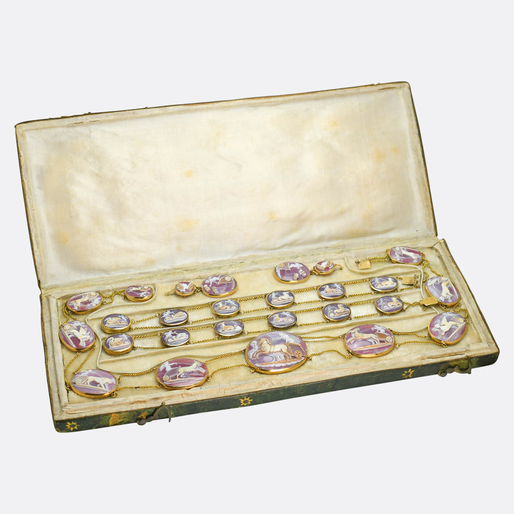 Georgian Gold Cupid & Psyche Cameo Suite