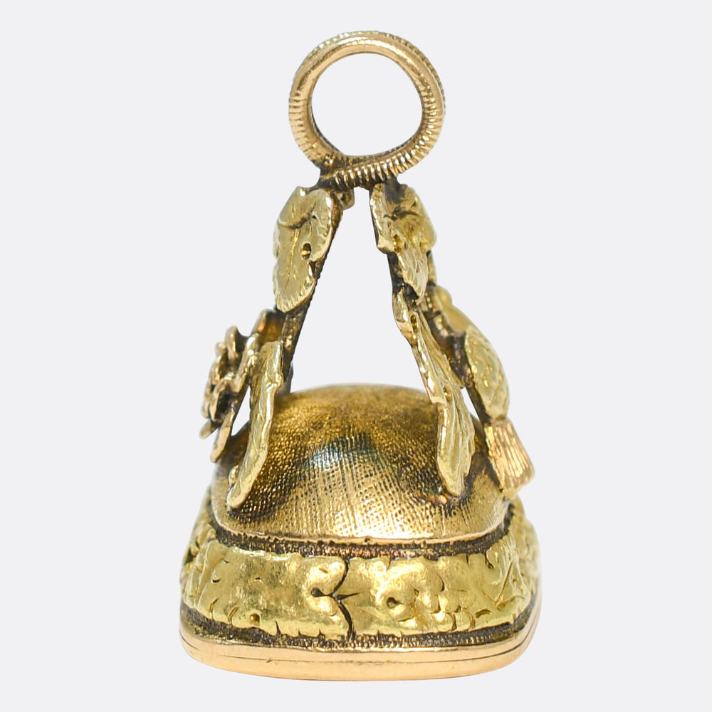 Georgian Language of Flowers Bloodstone Seal Fob Pendant