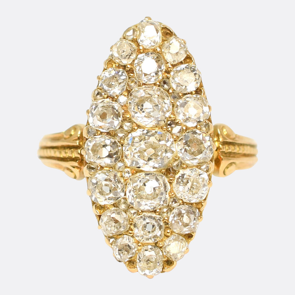 Georgian Old Cut Diamond Cluster Ring