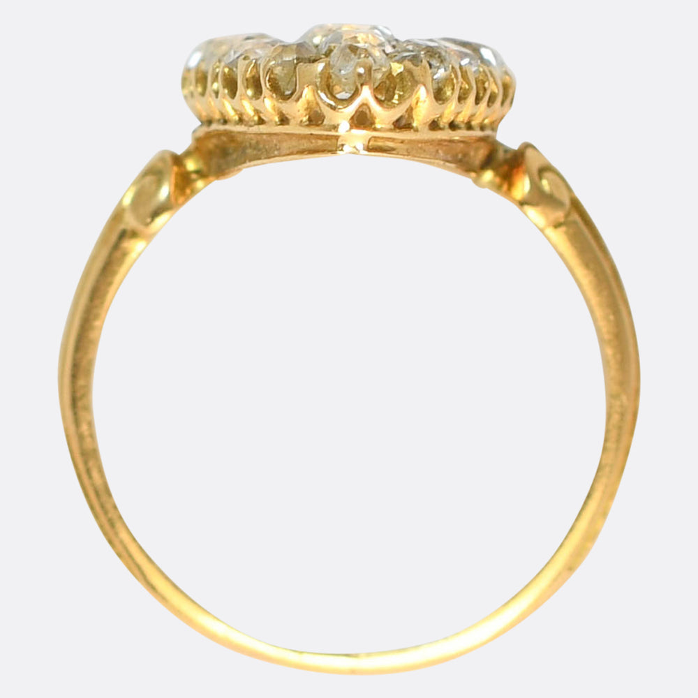 Georgian Old Cut Diamond Cluster Ring