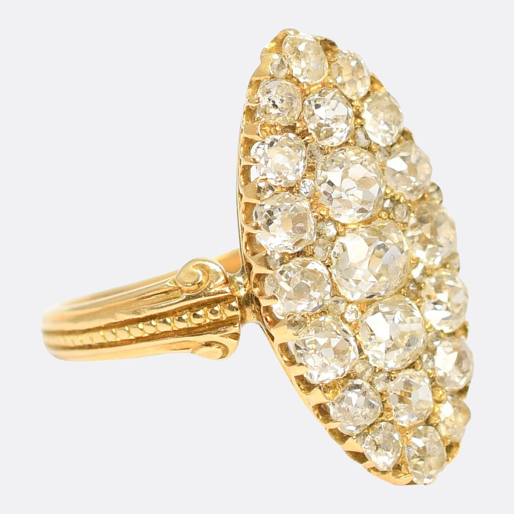 Georgian Old Cut Diamond Cluster Ring