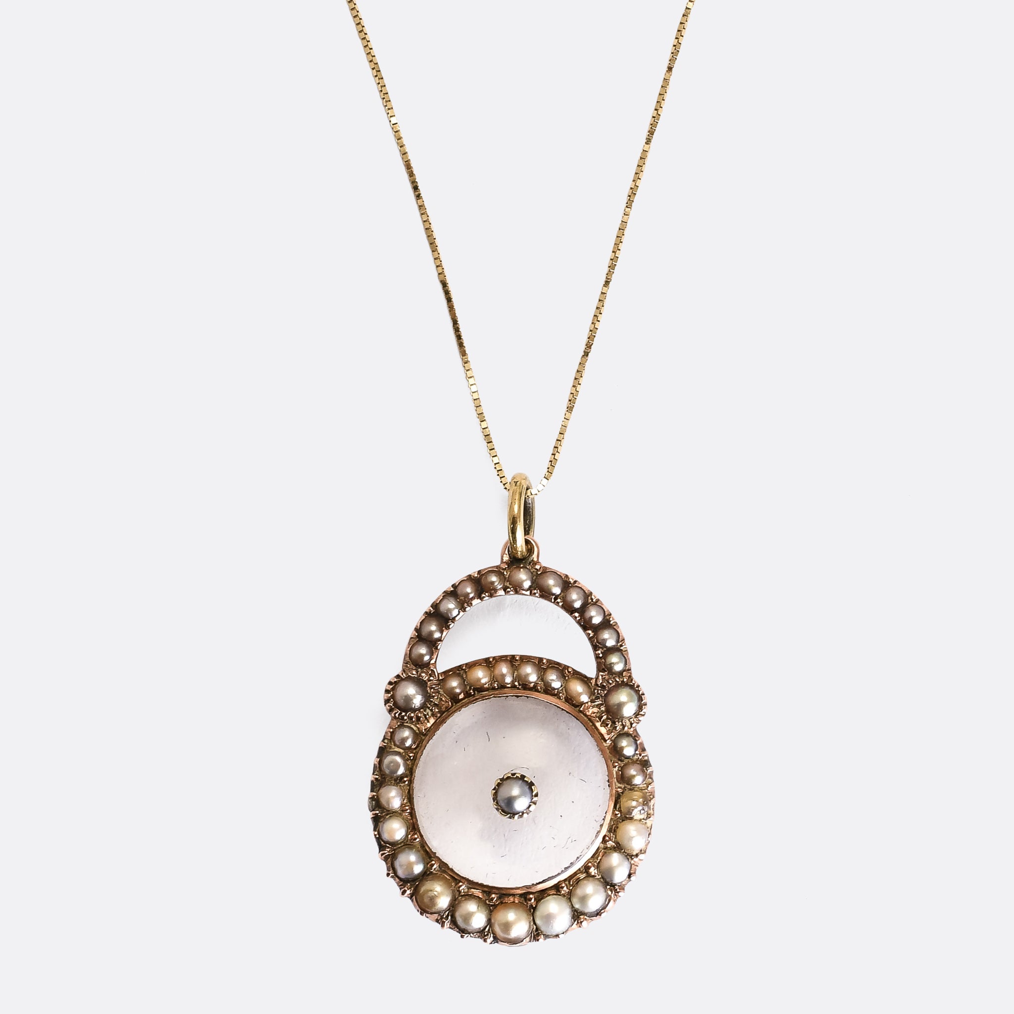 ☆TATIANA☆ Classic pearl point lock necklaceNZ1044 Georgian Pearl & Rock Crystal Padlock Pendant – Butter Lane