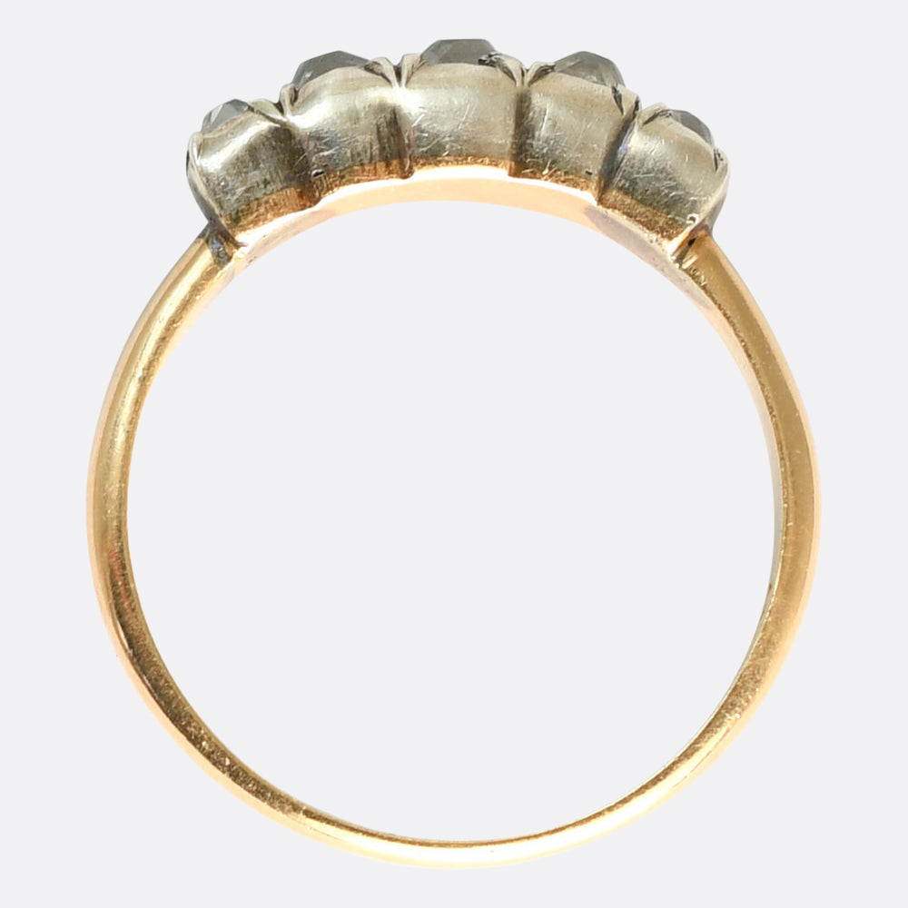 Georgian Peruzzi Cut Diamond 5-Stone Ring