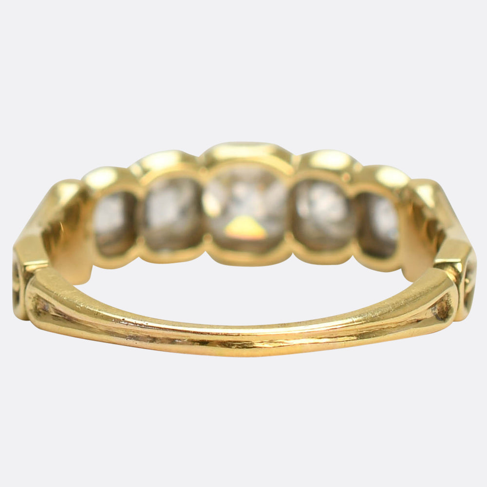 Georgian Peruzzi Cut Diamond 5-Stone Ring