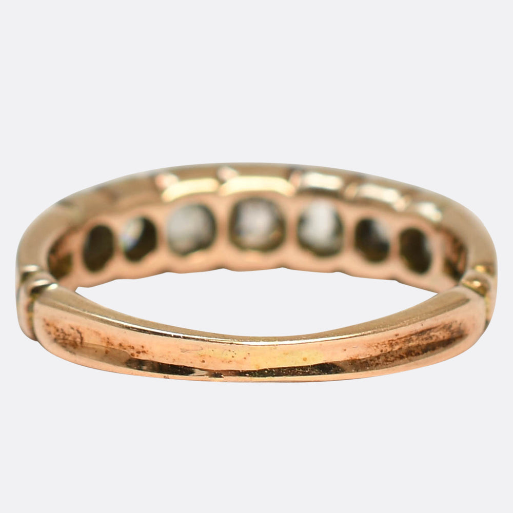 Georgian Peruzzi Cut Diamond 7-Stone Ring