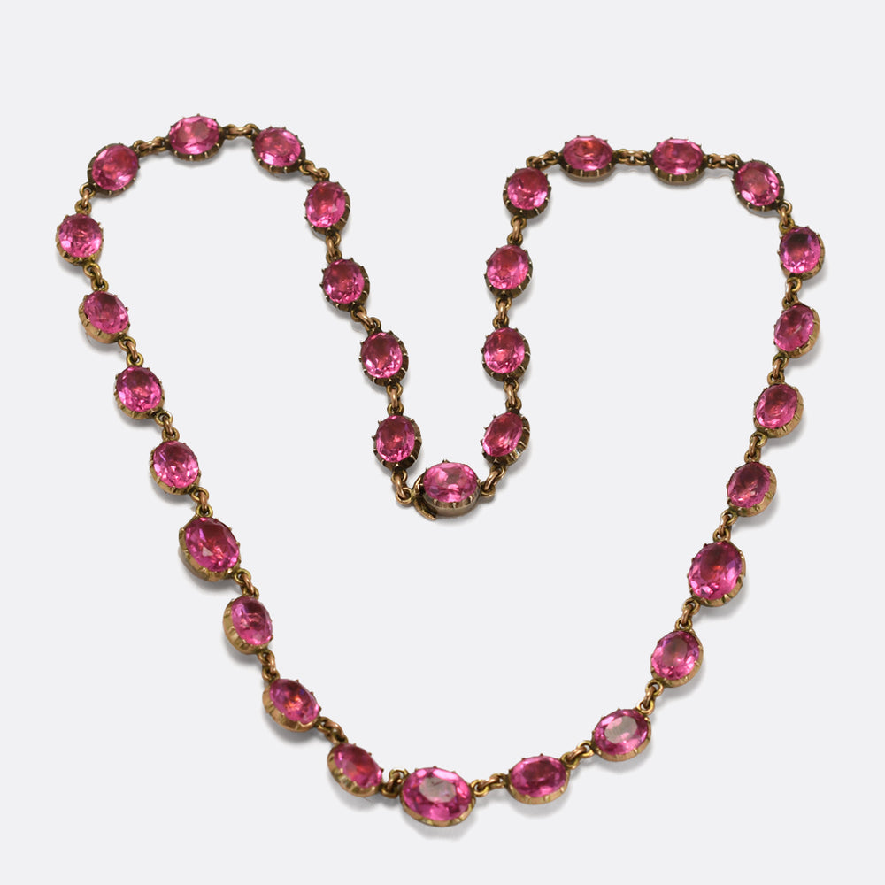 Georgian Pink Paste Rivière Necklace