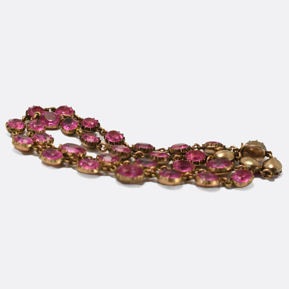 Georgian Pink Paste Rivière Necklace