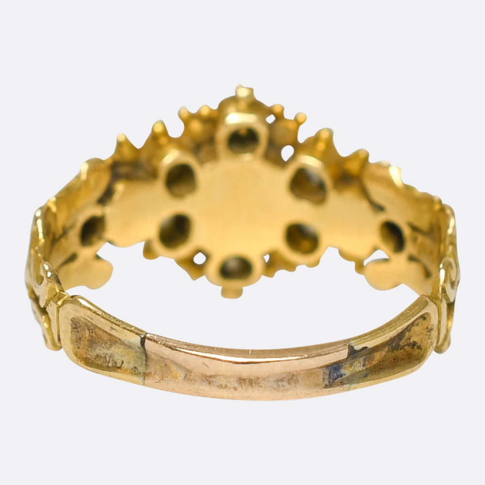 Georgian Regency Tourmaline, Emerald & Diamond Cluster Ring