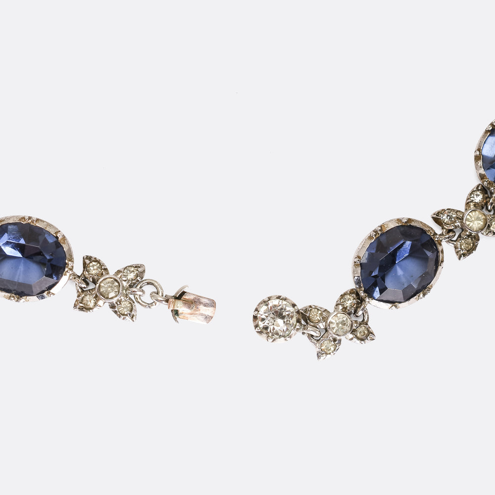 Georgian Revival  Blue & White Paste Rivière Necklace