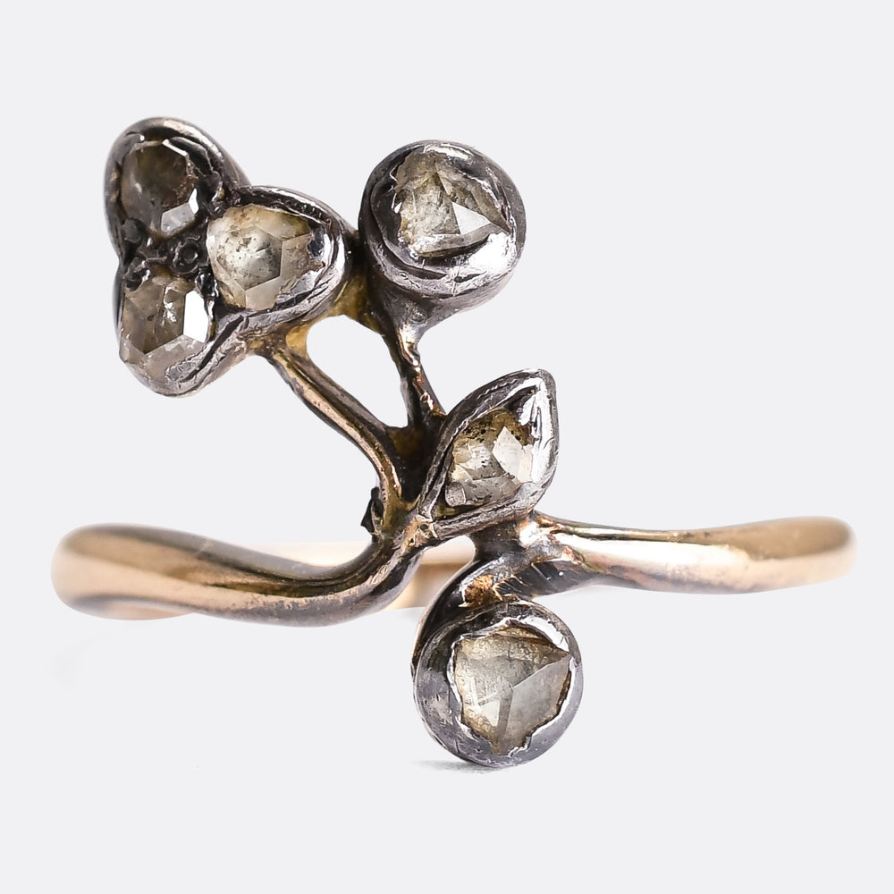 Georgian Rose Cut Diamond Flower Ring