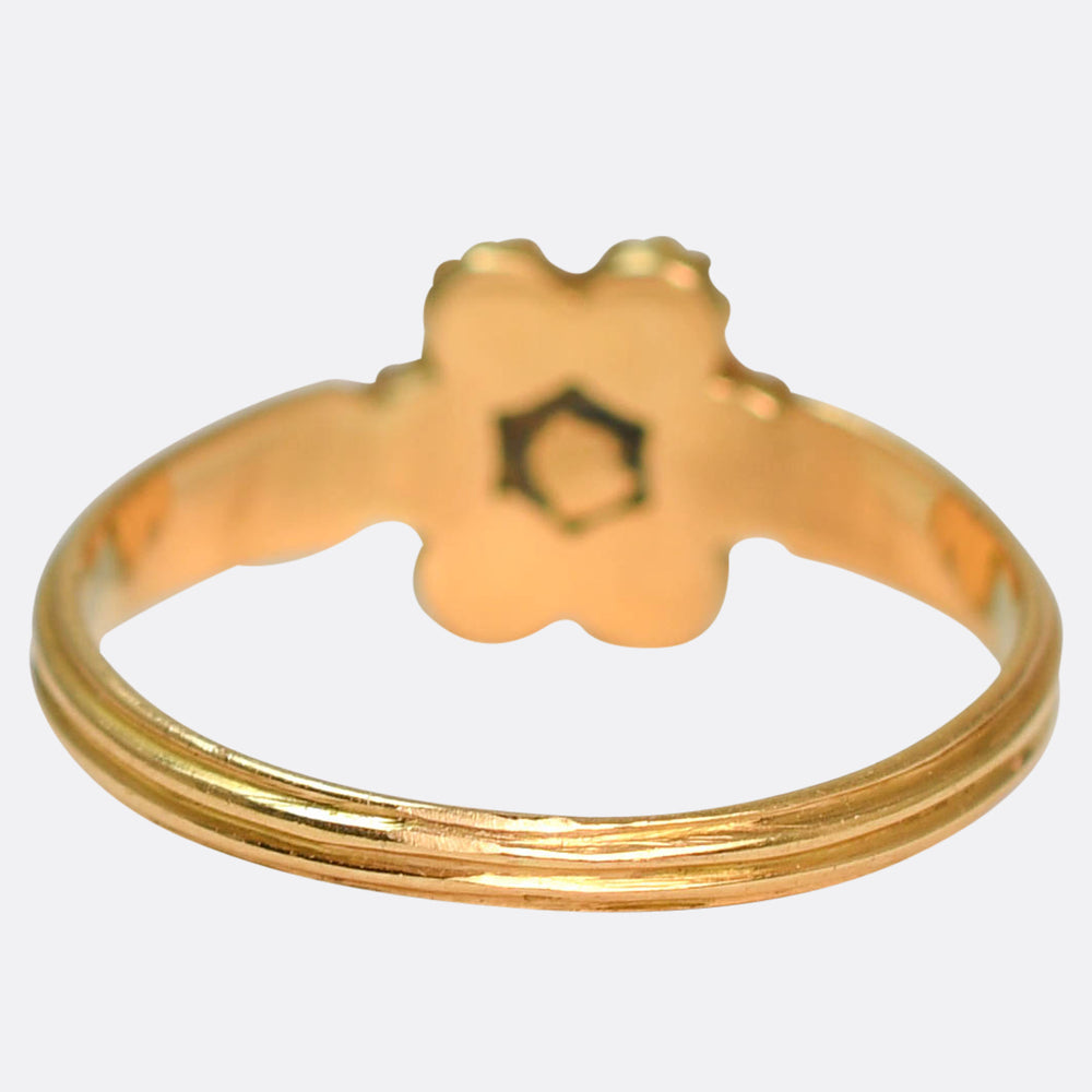 Georgian Turquoise & Pearl Forget-Me-Not Ring