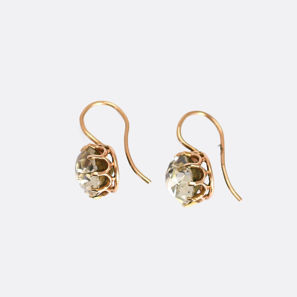 Georgian White Paste Earrings