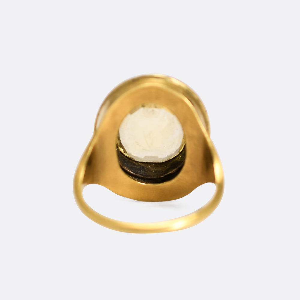 Georgian Yellow Sapphire & Diamond Enamel Ring