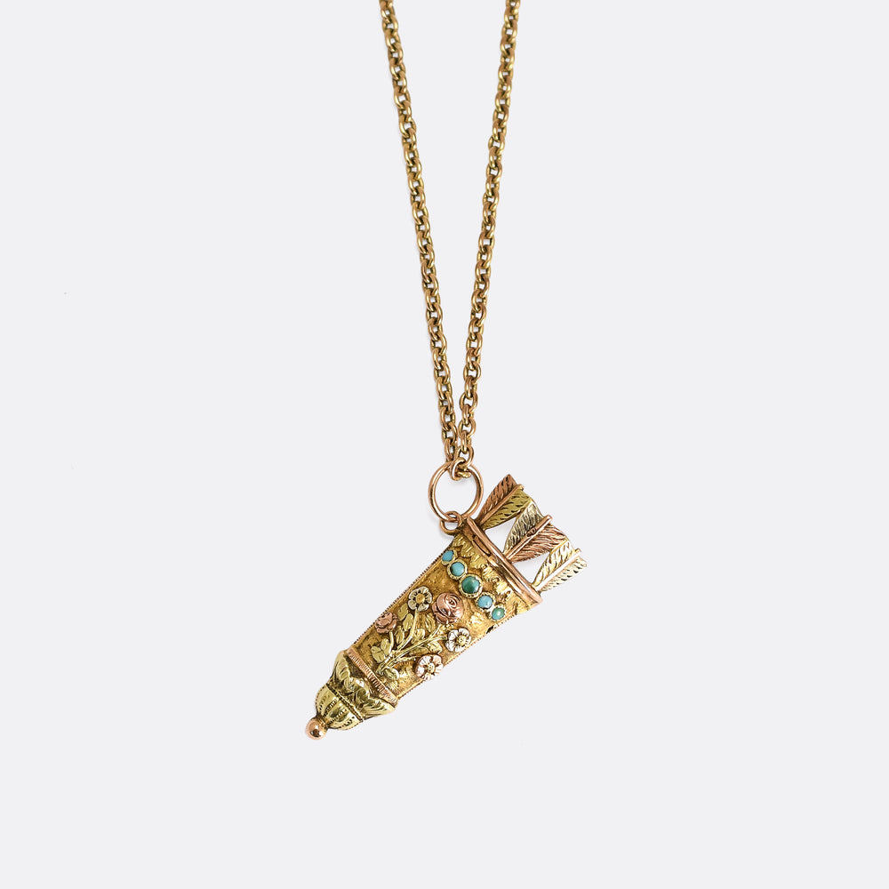 Georgian 'Quiver of Arrows' Turquoise Charm