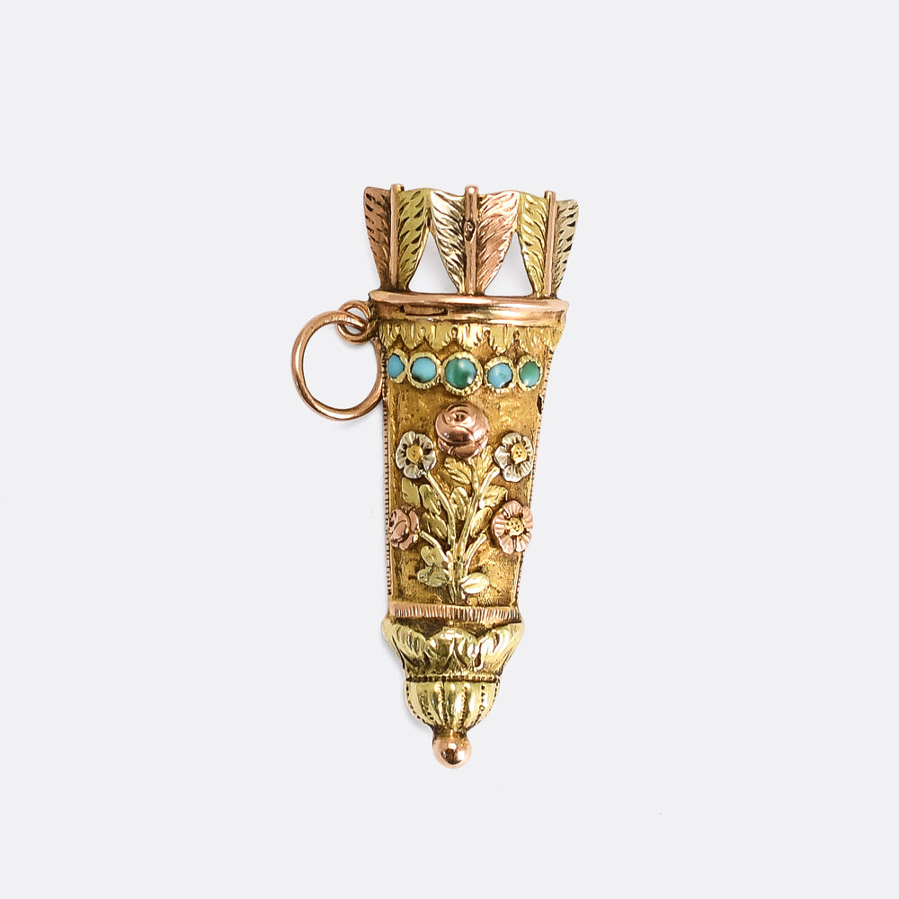 Georgian 'Quiver of Arrows' Turquoise Charm