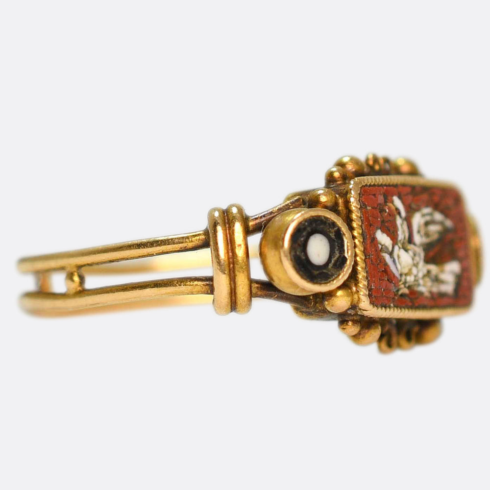 Grand Tour Micromosaic Dove of Peace Ring