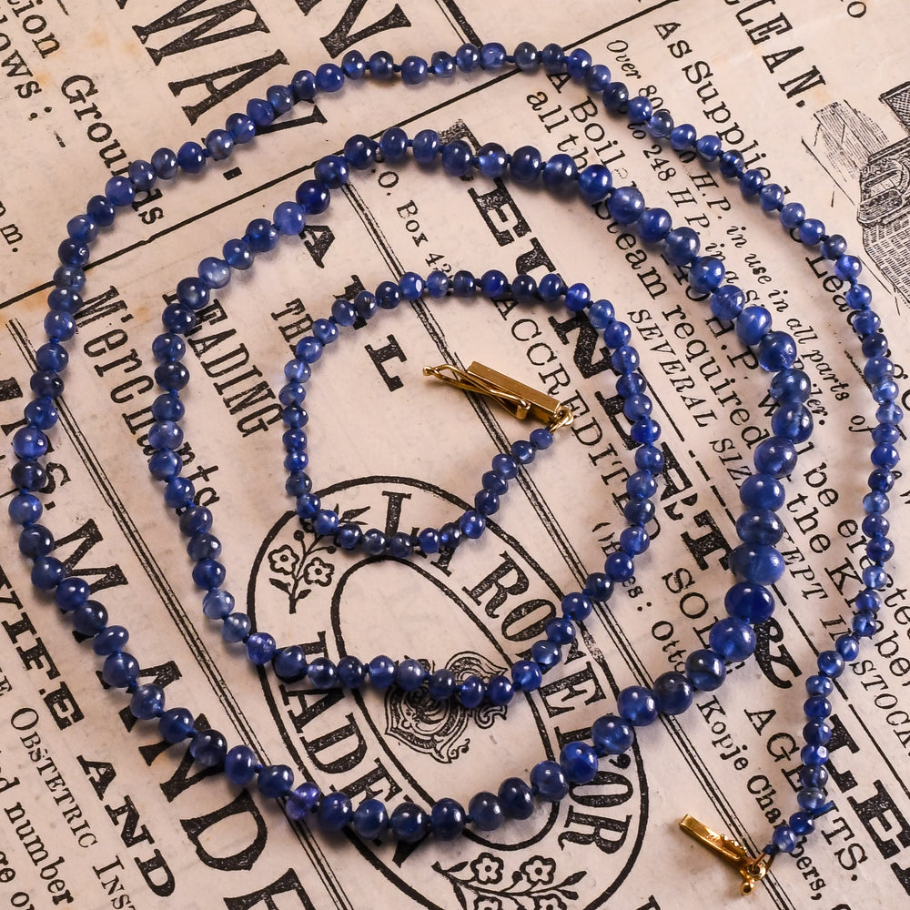 Vintage Sapphire Bead Necklace