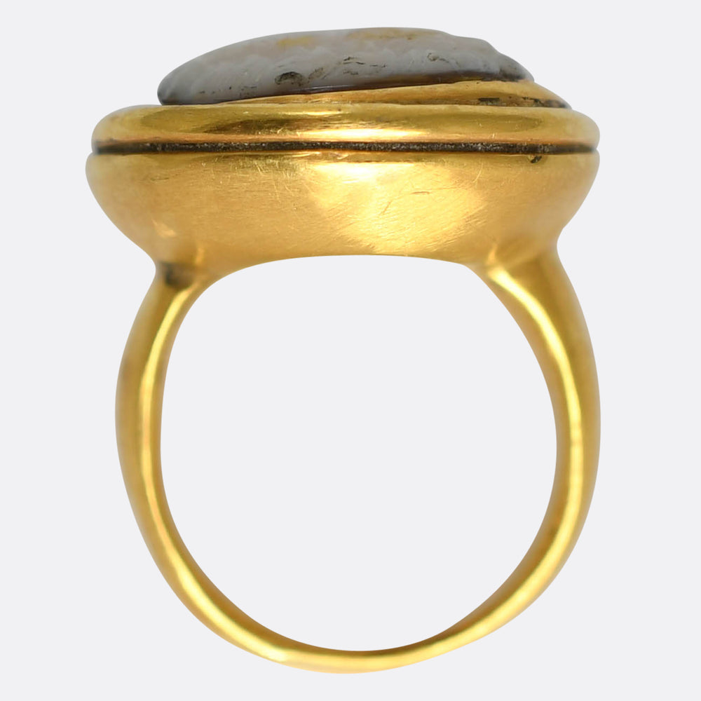 Late 18th Century Young Hercules Portrait Cameo Ring