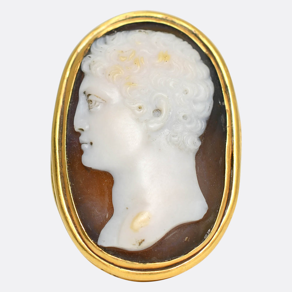 Late 18th Century Young Hercules Portrait Cameo Ring