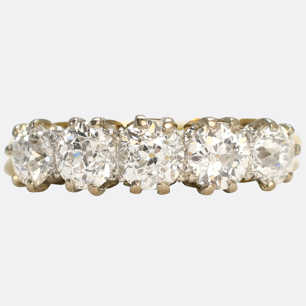 Late Victorian 1.58ct Diamond 5-Stone Ring