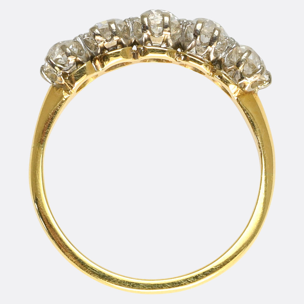 Late Victorian 1.58ct Diamond 5-Stone Ring