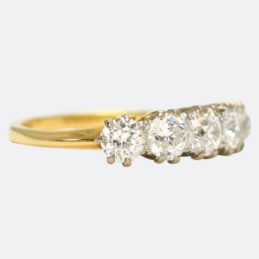 Late Victorian 1.58ct Diamond 5-Stone Ring