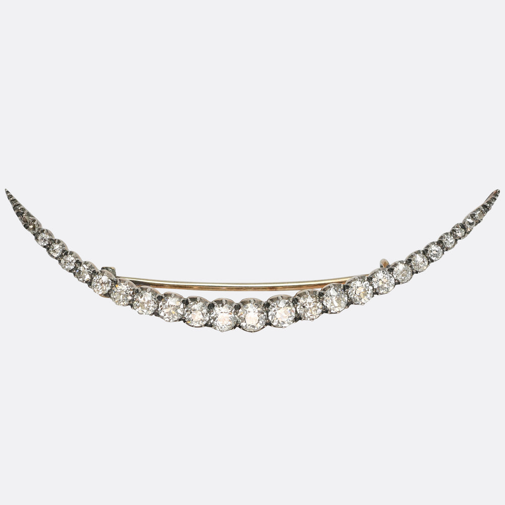 Late Victorian Diamond Crescent Brooch