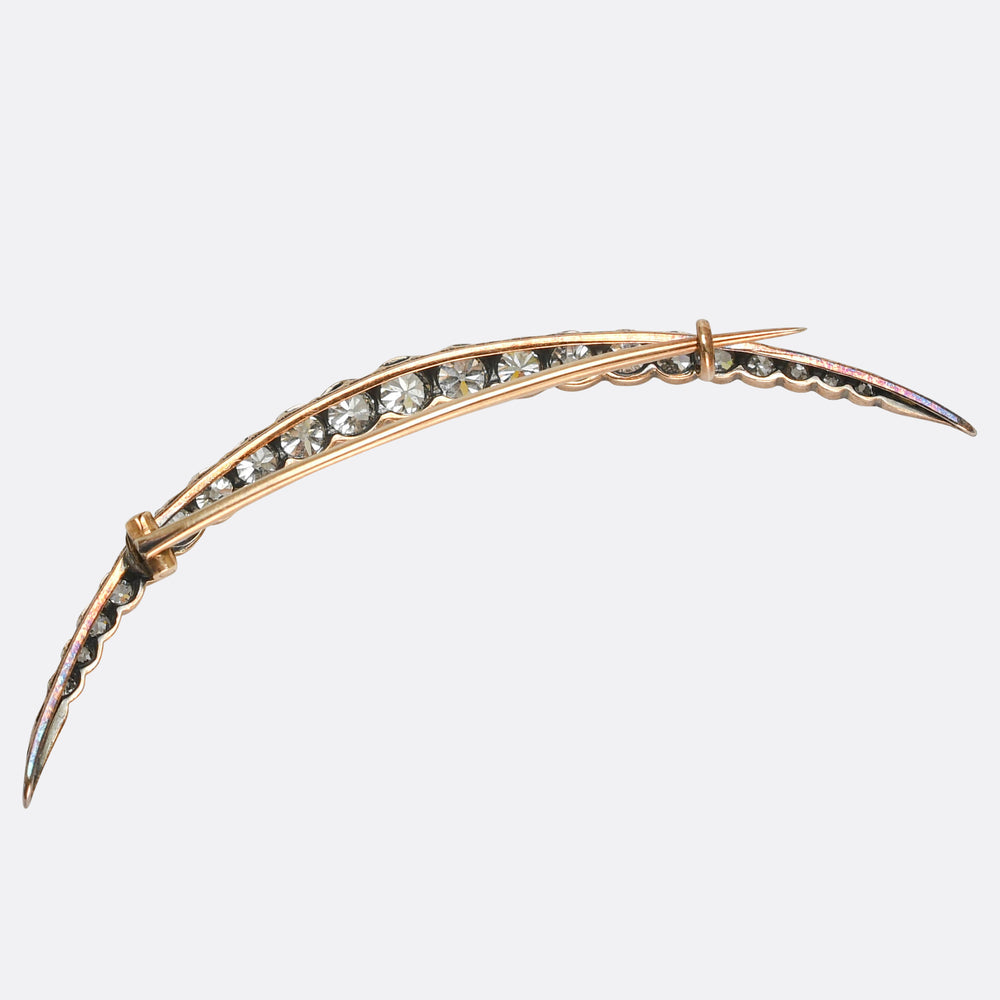 Late Victorian Diamond Crescent Brooch