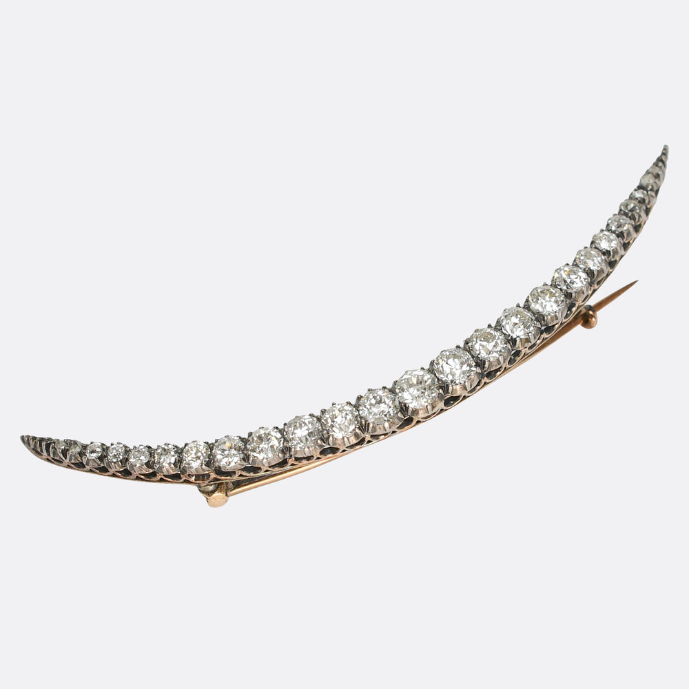 Late Victorian Diamond Crescent Brooch
