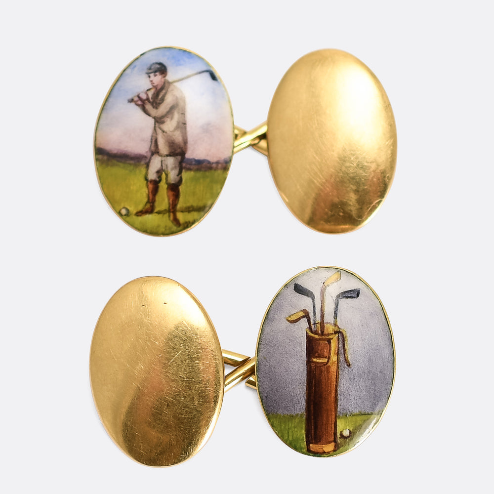 Late Victorian Golfers Cufflinks