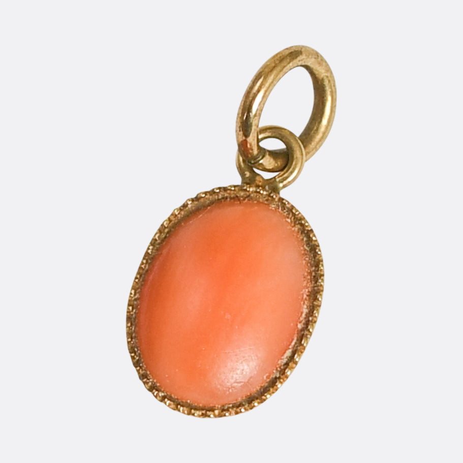 Late Victorian Oval Coral Charm
