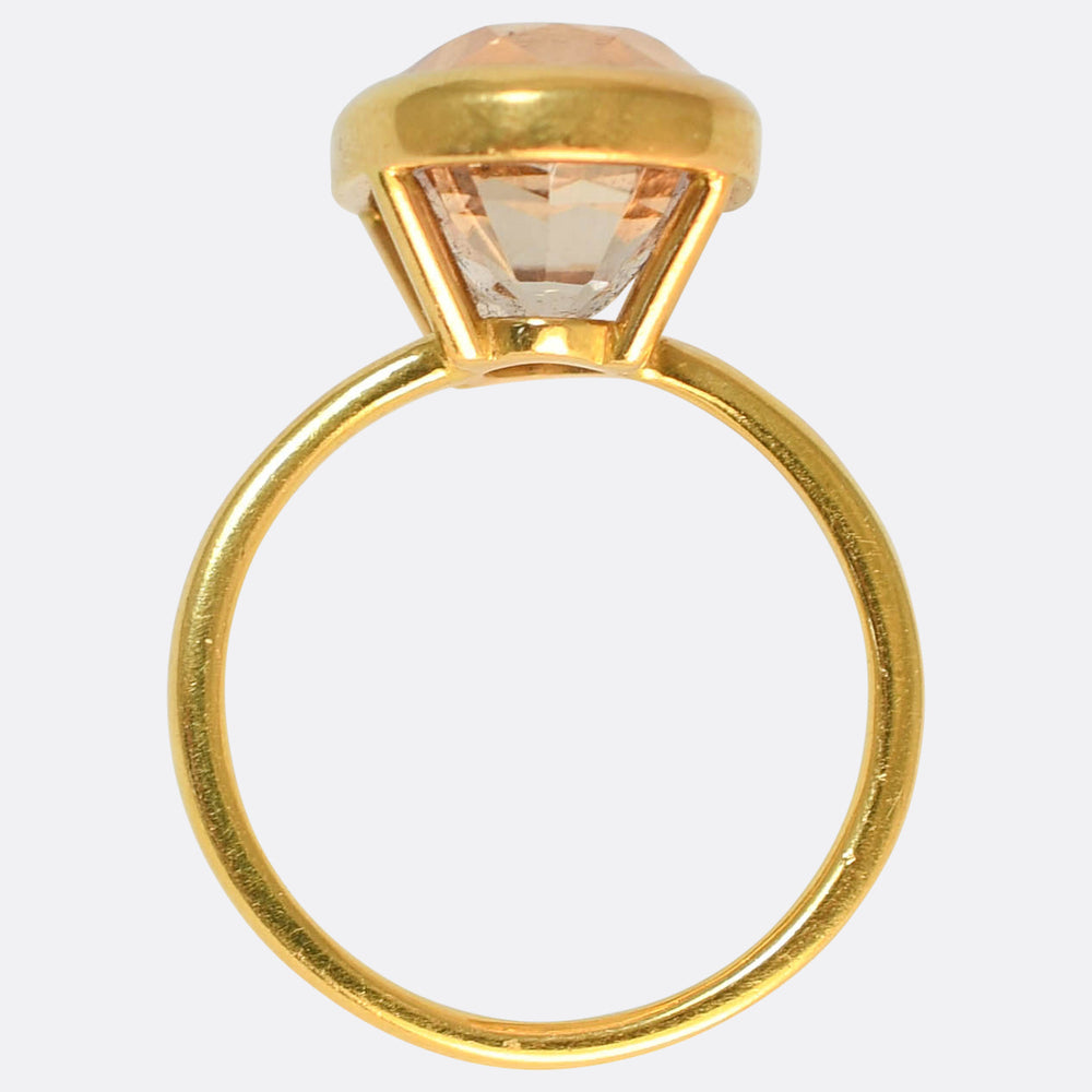 Mid-Century 9.80ct Precious Topaz 22k Gold Ring