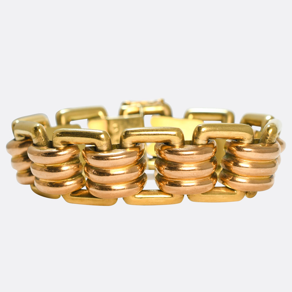Mid-Century Gold Chunky Bracelet by Cropp & Farr