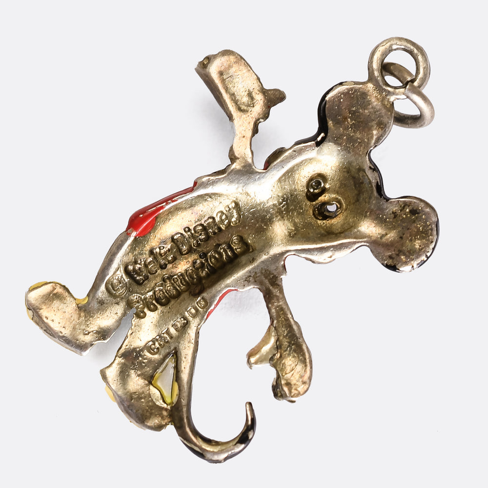 Mid-Century Silver Enamel Mickey Mouse Charm Pendant