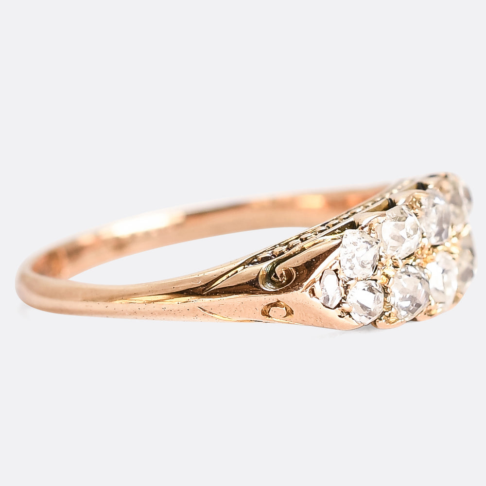 Mid-Victorian Diamond Double Row Ring
