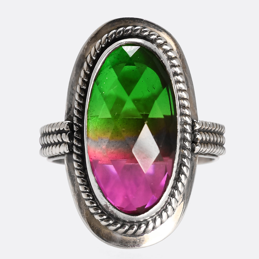 Modern Watermelon Tourmaline Ring