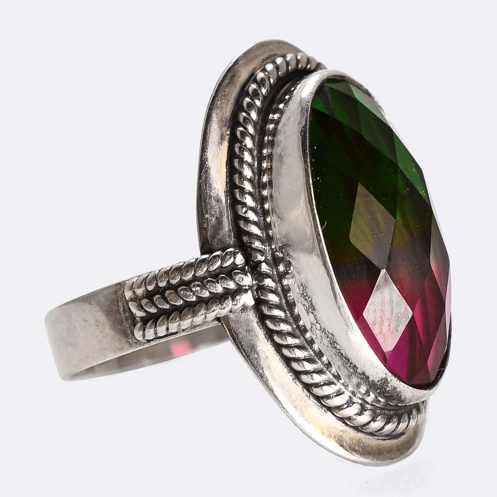 Modern Watermelon Tourmaline Ring